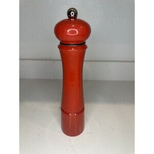 Le Creuset Red Pepper Mill Grinder 10” Glossy Enamel Adjustable Ceramic